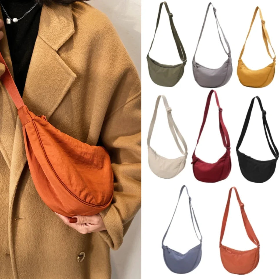 Casual Nylon Hobo Crossbody Bag for Women - Large Capacity Designer Shoulder - JStorehub 