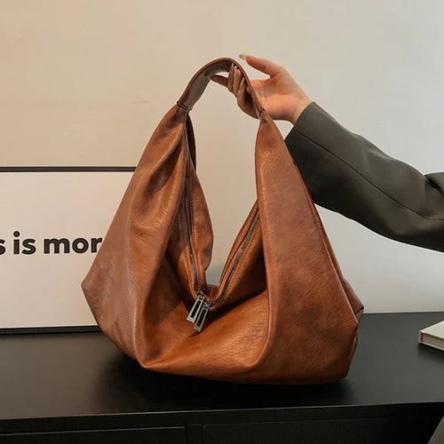 Big Black Shoulder Bag for Women - Large Hobo Soft Leather Crossbody Tote Bag - JStorehub 