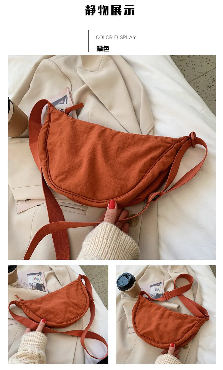 Casual Nylon Hobo Crossbody Bag for Women - Large Capacity Designer Shoulder