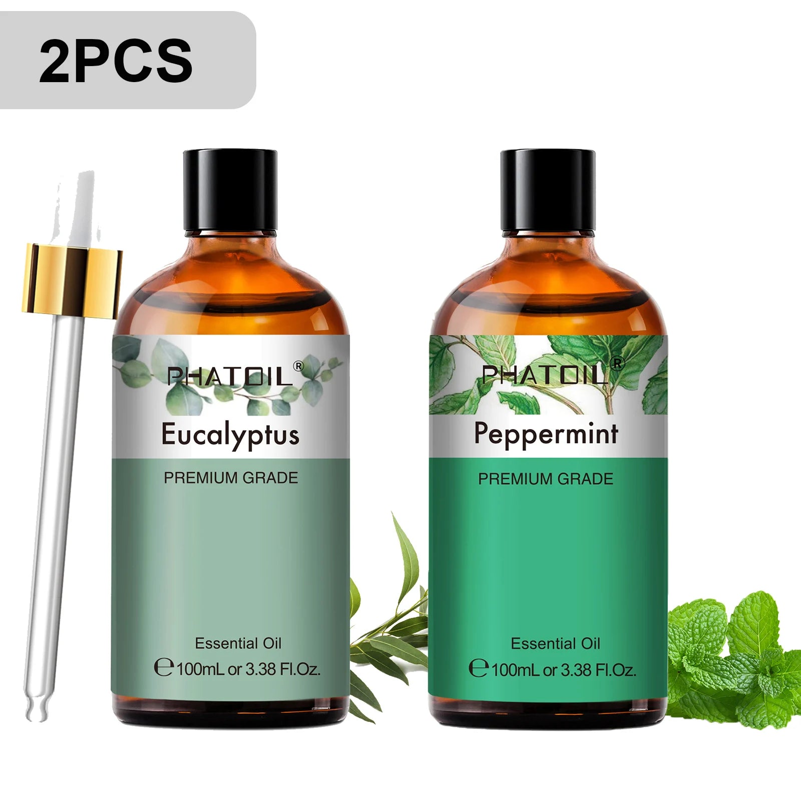 Phatoil 100ml Premium Essential Oil Set - Sandalwood Lavender Eucalyptus