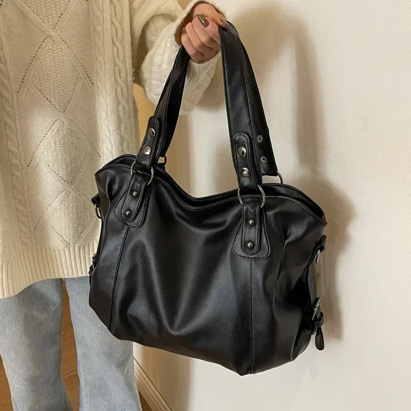 Soft Interior Shoulder Bag 2026 - High Quality Contrasting Color PU Handbag for Wome