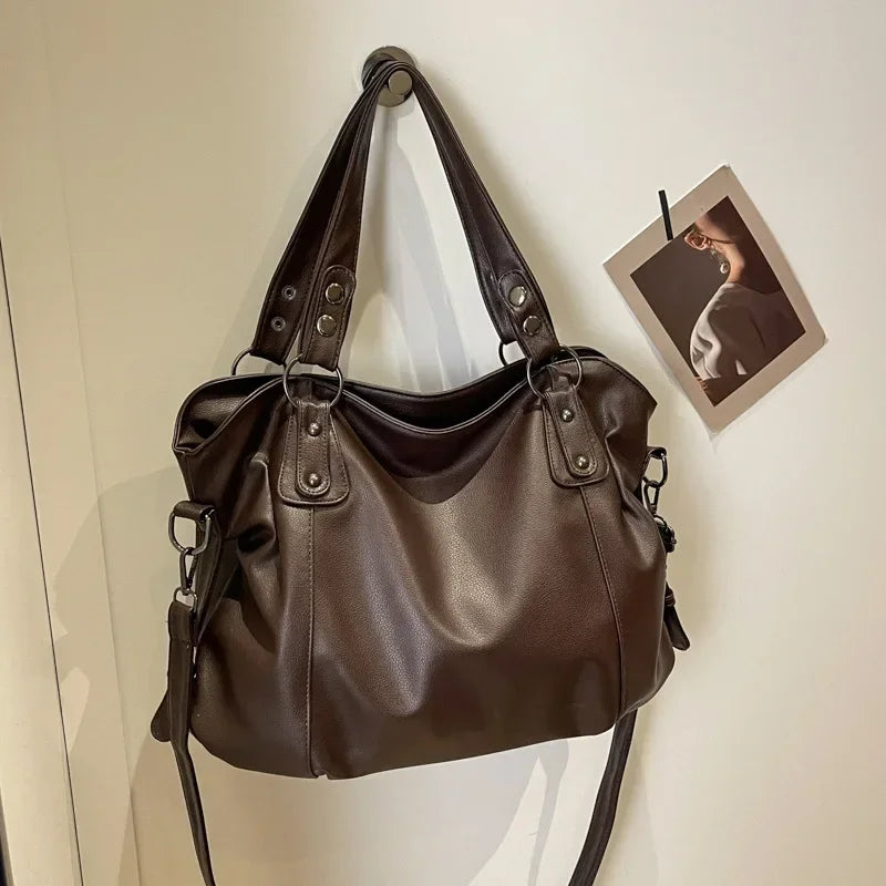 Soft Interior Shoulder Bag 2026 - High Quality Contrasting Color PU Handbag for Wome