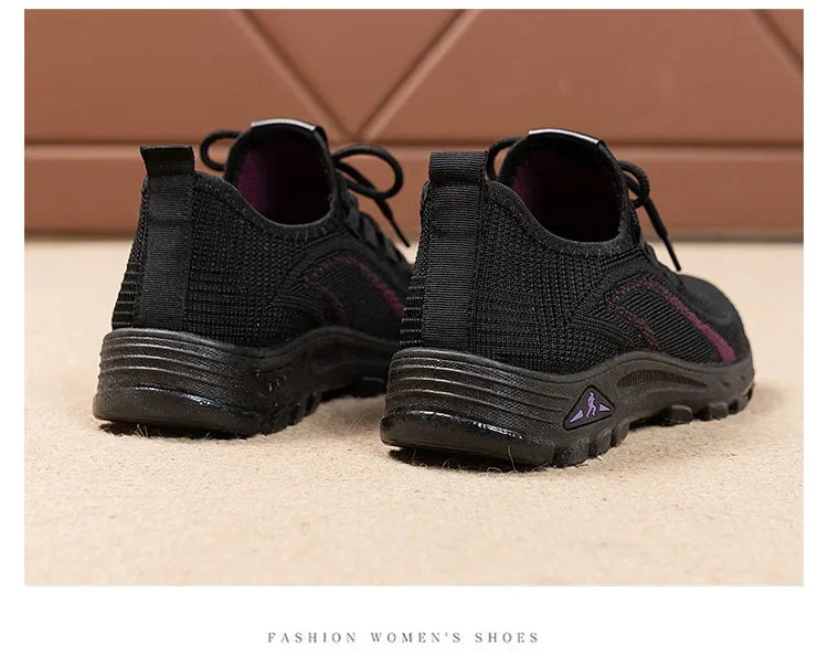 Black Beijing Cloth Casual Work Shoes for Women - Comfortable Slip-On Flats