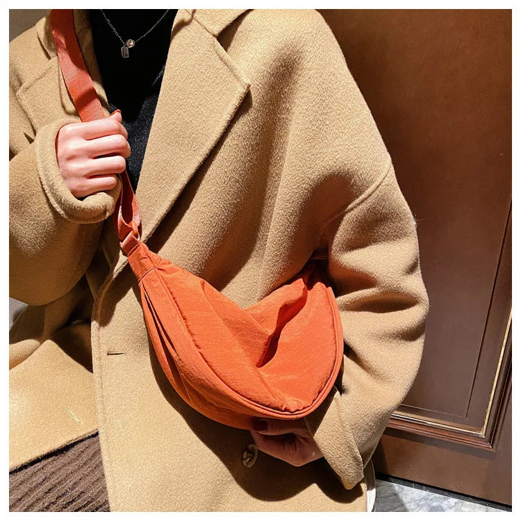 Casual Nylon Hobo Crossbody Bag for Women - Large Capacity Designer Shoulder