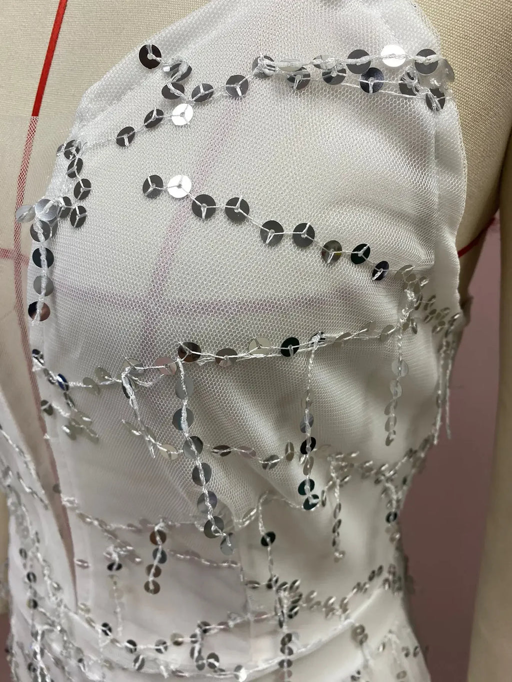 Silver Lace-Up Tank Dress for Women - Sexy V-Neck Sleeveless Summer Dress - JStorehub 