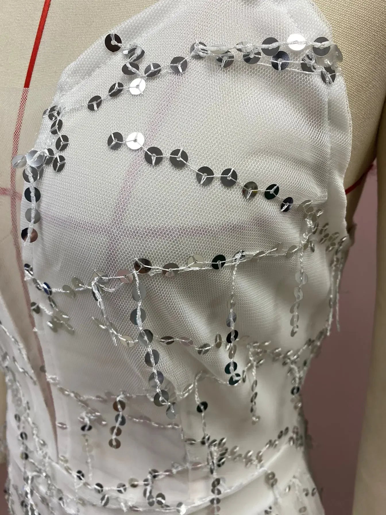 Silver Lace-Up Tank Dress for Women - Sexy V-Neck Sleeveless Summer Dress - JStorehub 
