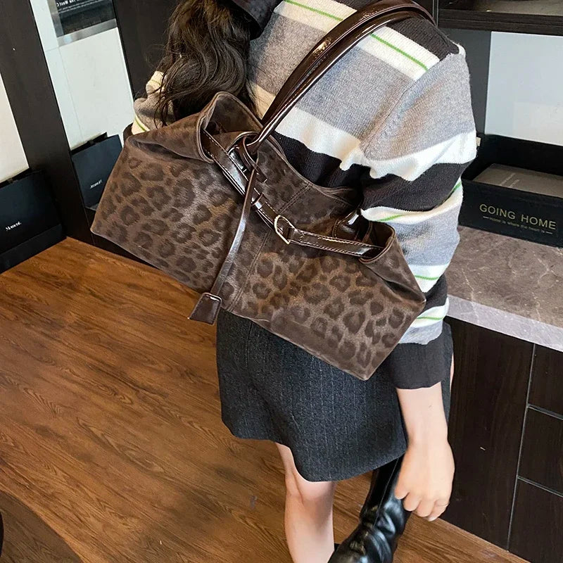 Leopard PU Leather Shoulder Bag for Women - 2026 Luxury Trend Tote Handbag - JStorehub 