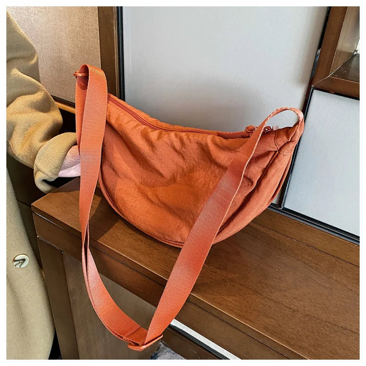 Casual Nylon Hobo Crossbody Bag for Women - Large Capacity Designer Shoulder