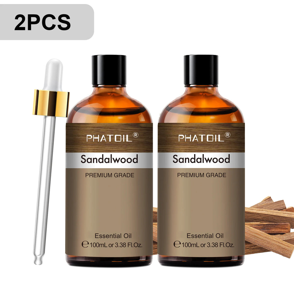 Phatoil 100ml Premium Essential Oil Set - Sandalwood Lavender Eucalyptus