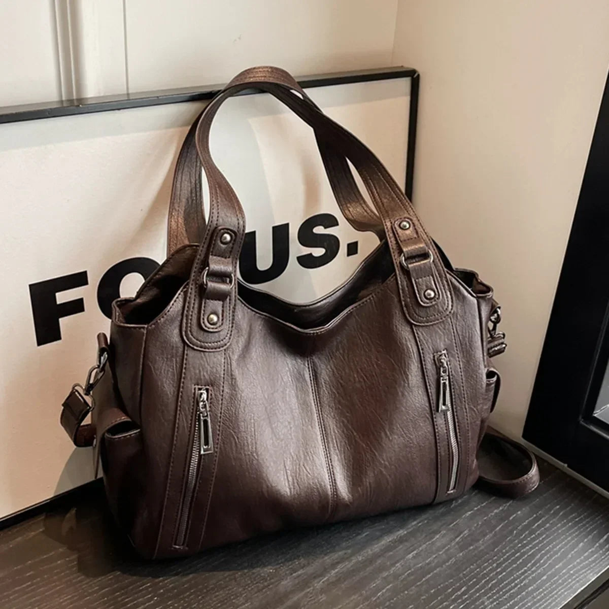 Soft Interior Shoulder Bag 2026 - High Quality Contrasting Color PU Handbag for Wome
