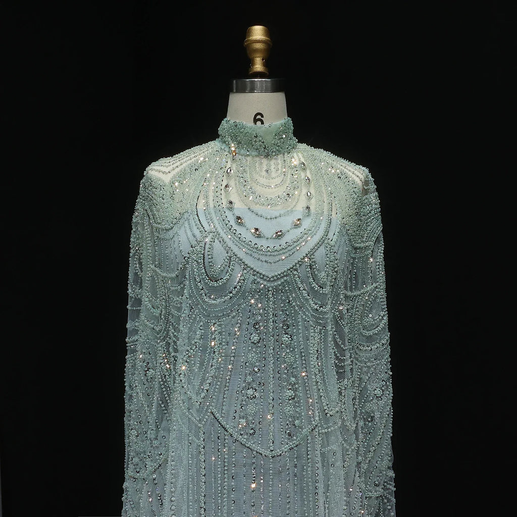 Customized Luxury Nude Caftan Prom Evening Dress - Elegant Party Gown - JStorehub 