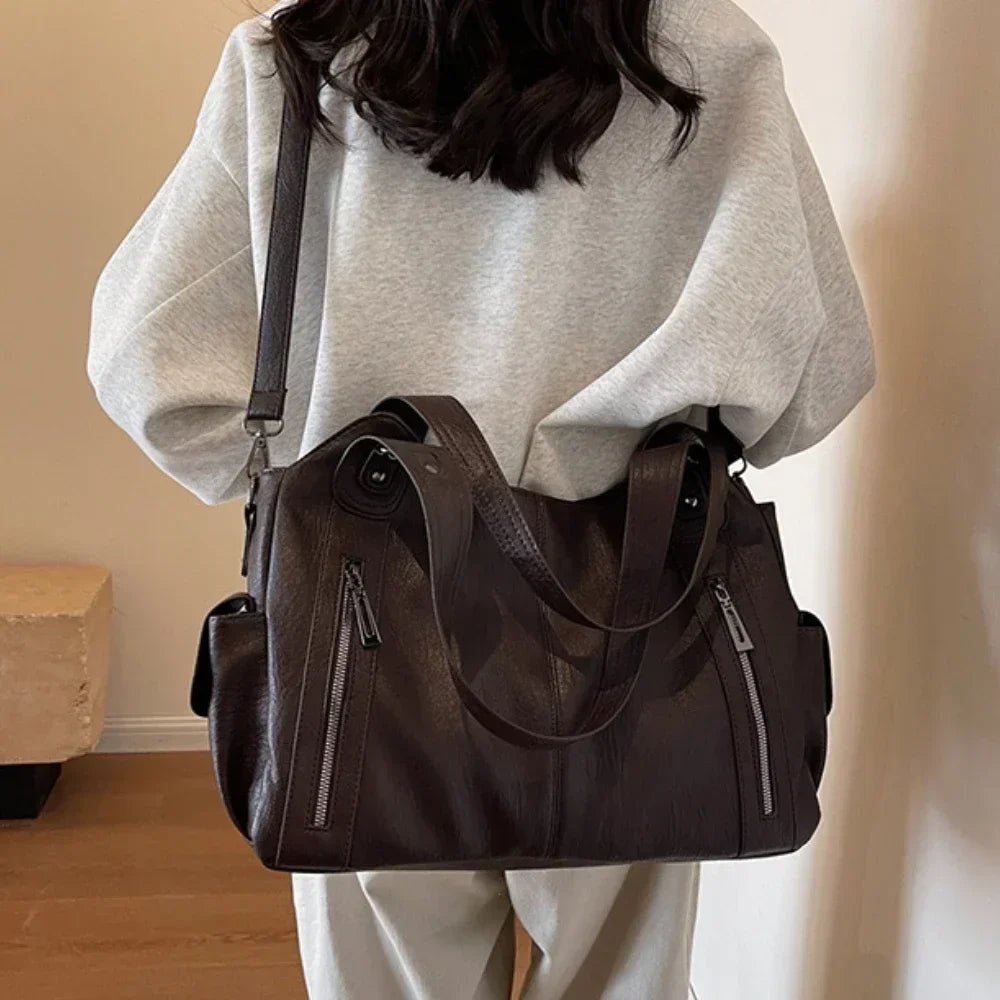 Soft Interior Shoulder Bag 2026 - High Quality Contrasting Color PU Handbag for Wome - JStorehub 