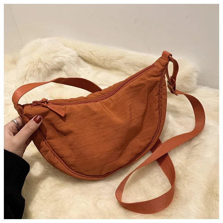 Casual Nylon Hobo Crossbody Bag for Women - Large Capacity Designer Shoulder