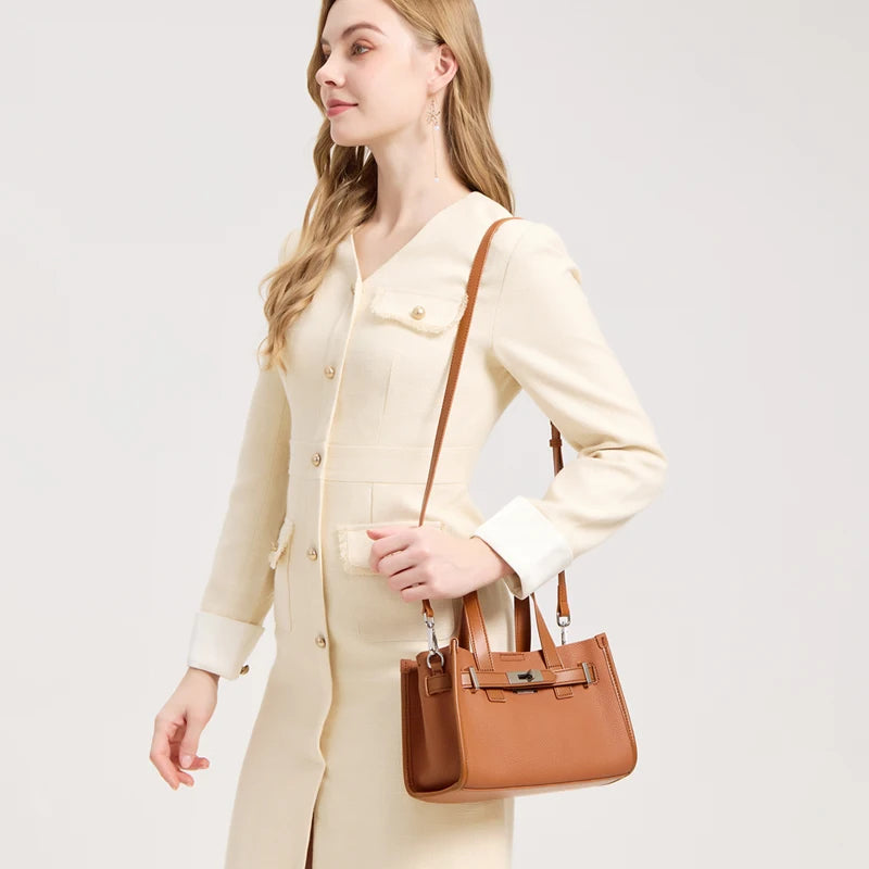 Cowhide Satchel Bag for Women 2026 - Mini Genuine Leather Crossbody Bag - JStorehub 