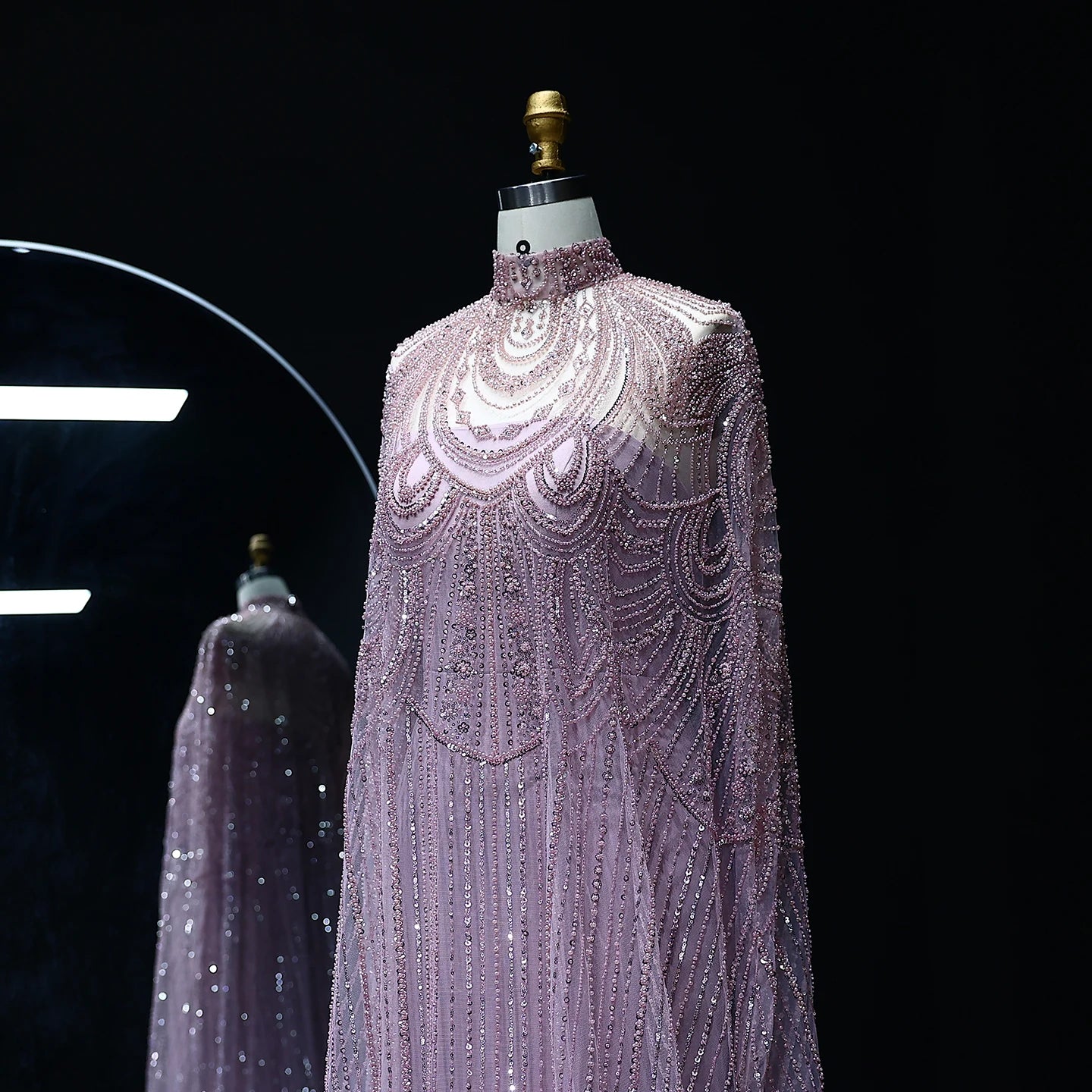 Customized Luxury Nude Caftan Prom Evening Dress - Elegant Party Gown - JStorehub 