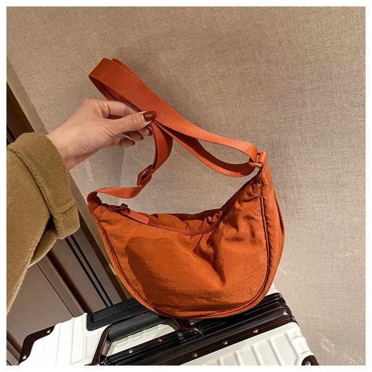 Casual Nylon Hobo Crossbody Bag for Women - Large Capacity Designer Shoulder