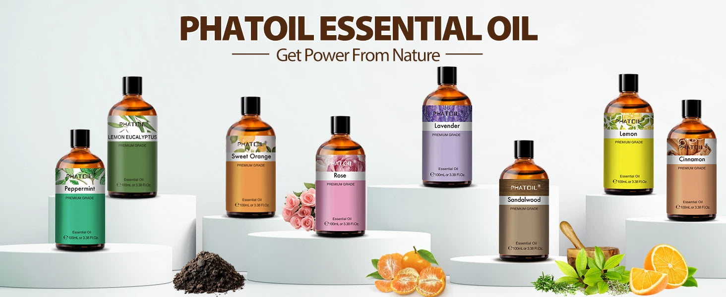 Phatoil 100ml Premium Essential Oil Set - Sandalwood Lavender Eucalyptus - JStorehub 
