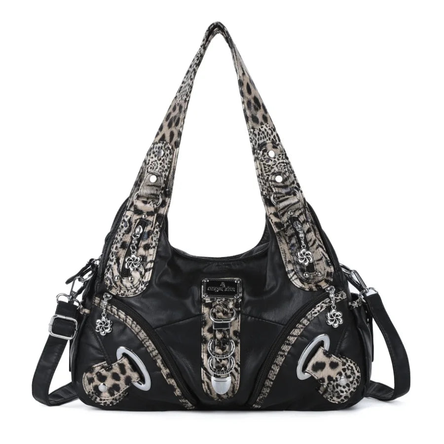 Vingtae Women Handbags Leopard Bag Top-handle Handbag Fashion - SalmanStore 