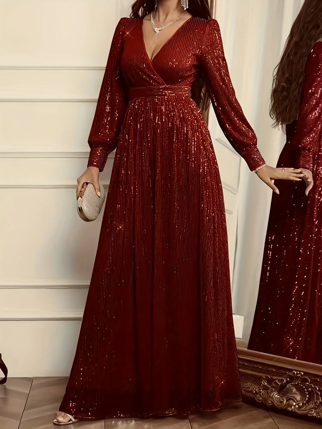 Women Dresses: Elegant Long-Sleeve Gown for Events | Salman Store