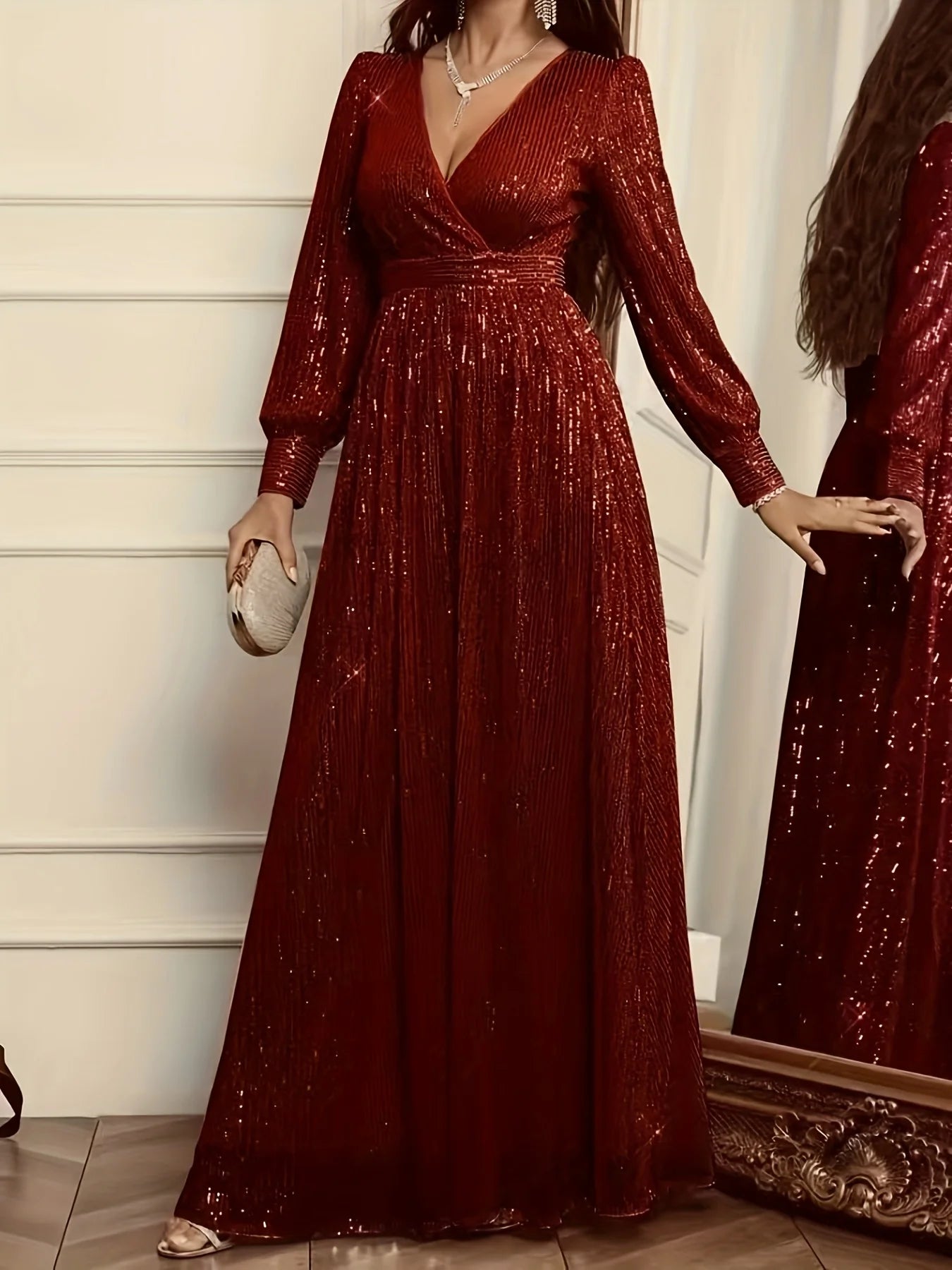 Women Dresses: Elegant Long-Sleeve Gown for Events | Salman Store