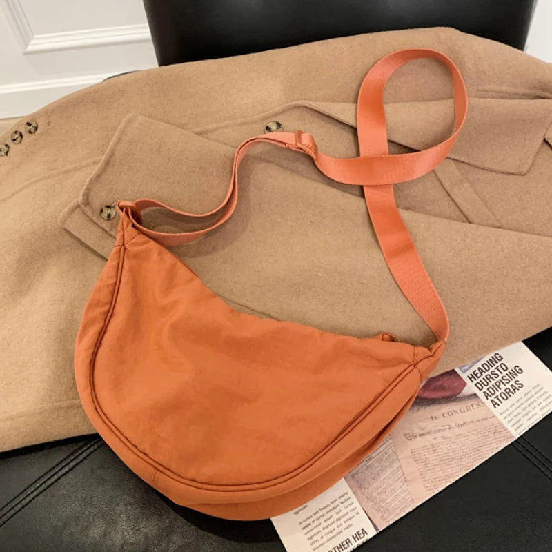 Casual Nylon Hobo Crossbody Bag for Women - Large Capacity Designer Shoulder