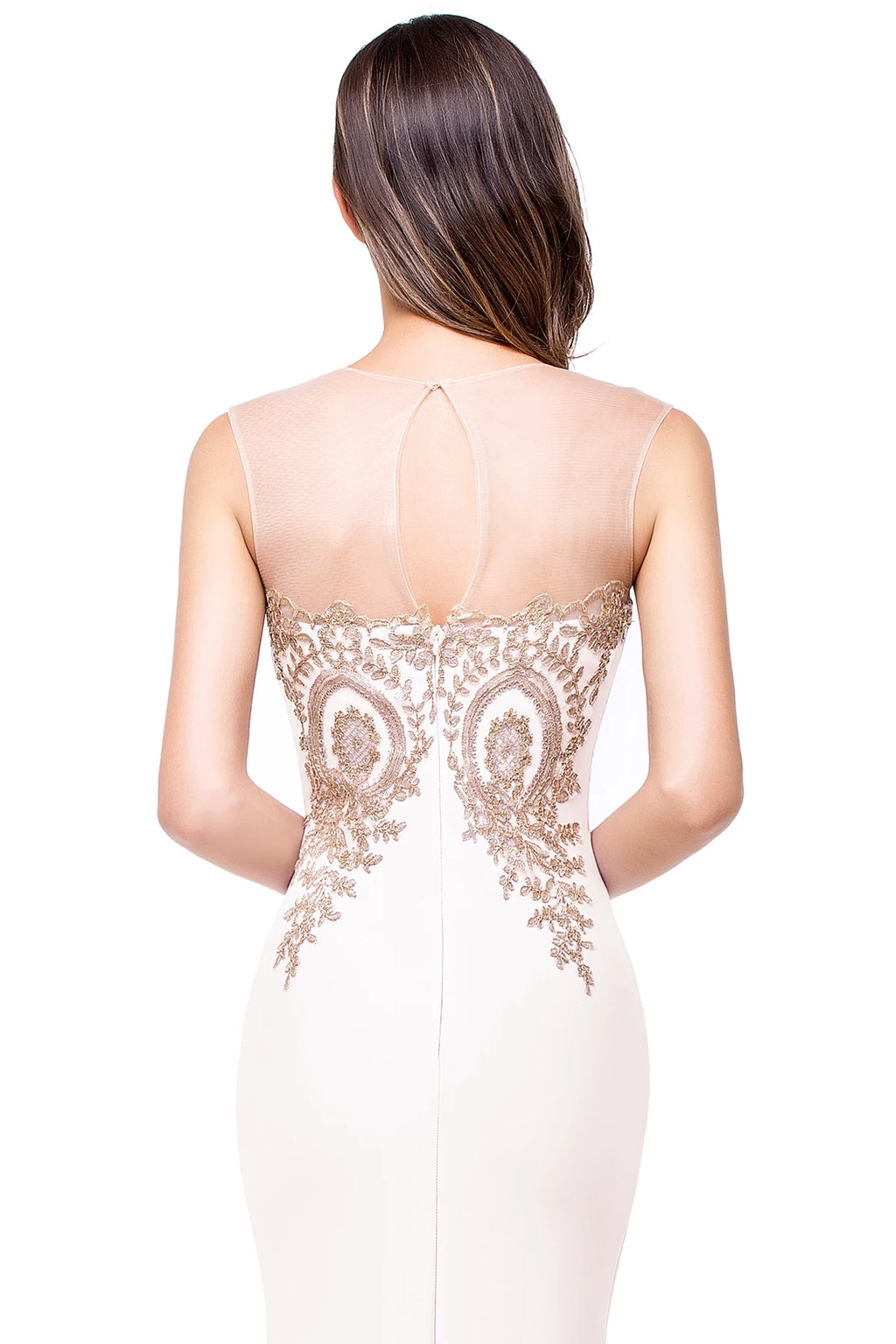 Royal Blue Mermaid Evening Dress with Golden Appliques Lace - Prom Wedding Gown