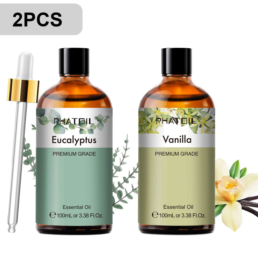 Phatoil 100ml Premium Essential Oil Set - Sandalwood Lavender Eucalyptus - JStorehub 