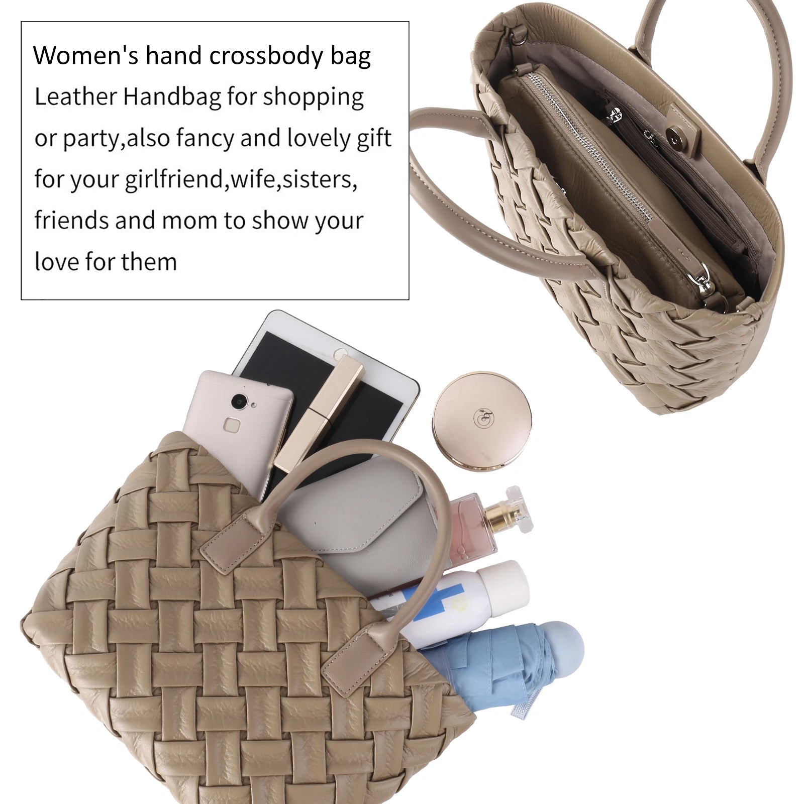 ZR Diary Pleated PU Leather Shoulder Bag for Women - Versatile Commuter Messenger Bag - JStorehub 