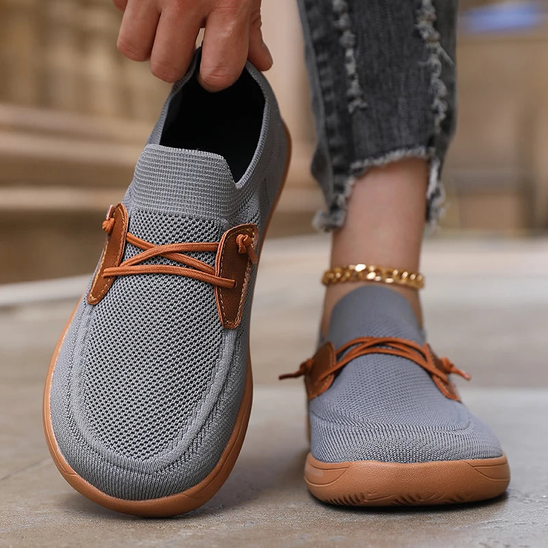 Women' Simple Wide Footed Sneakers Minimalist Mesh Comfortable Zero Drop Shoe New Breathable Fashionable Barefoot Sneakers Women
