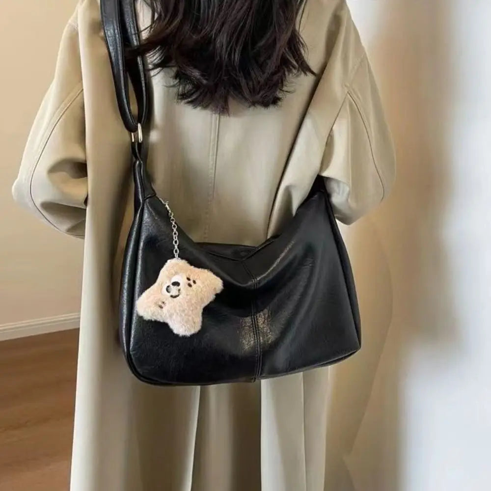 Trendy Slouchy Shoulder Bag for Women - PU Leather Large Capacity Hobo Tote - JStorehub 