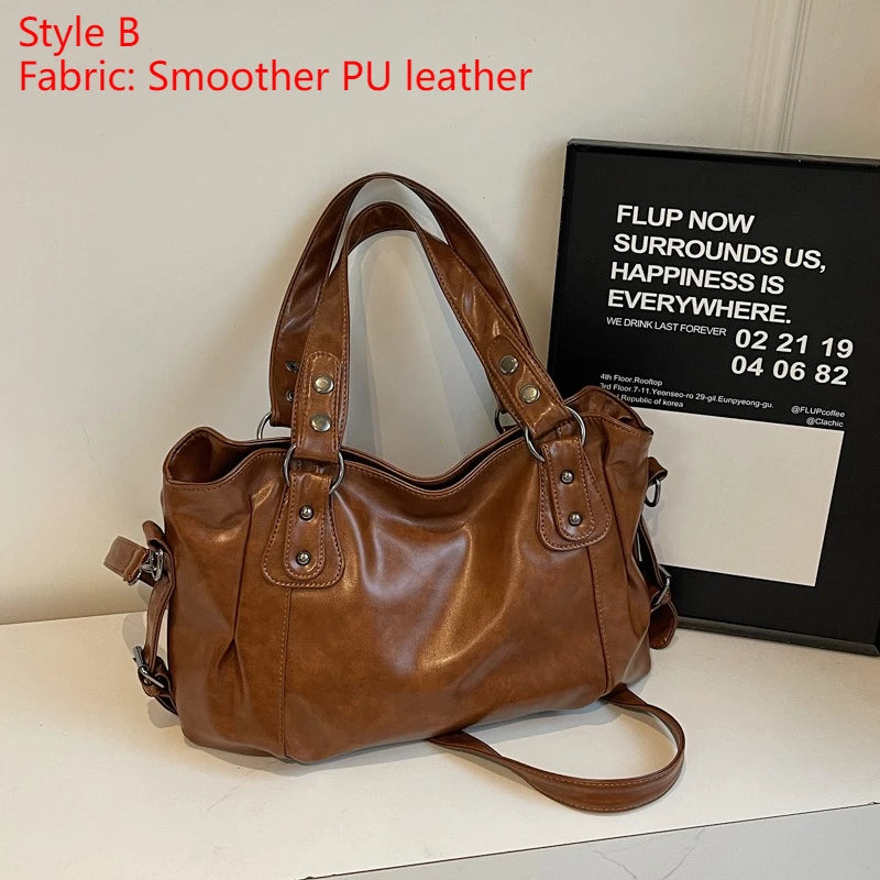 Soft Interior Shoulder Bag 2026 - High Quality Contrasting Color PU Handbag for Wome