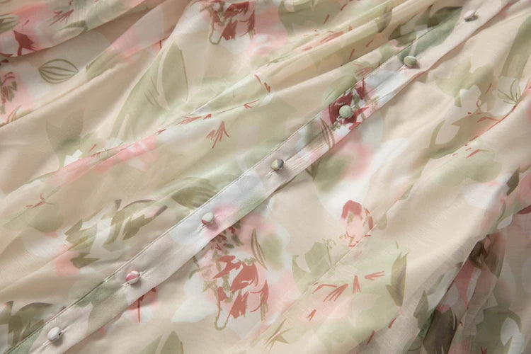 Women Dresses: Stand Collar Floral Casual Vestidos | Salman Store