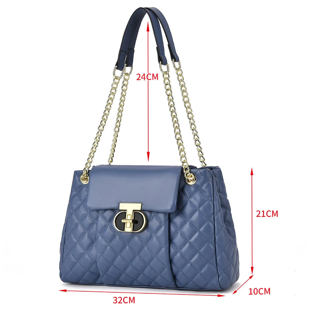 Luxury Brand Designer Women Fashionable Handbag with Diamond Grid - SalmanStore 