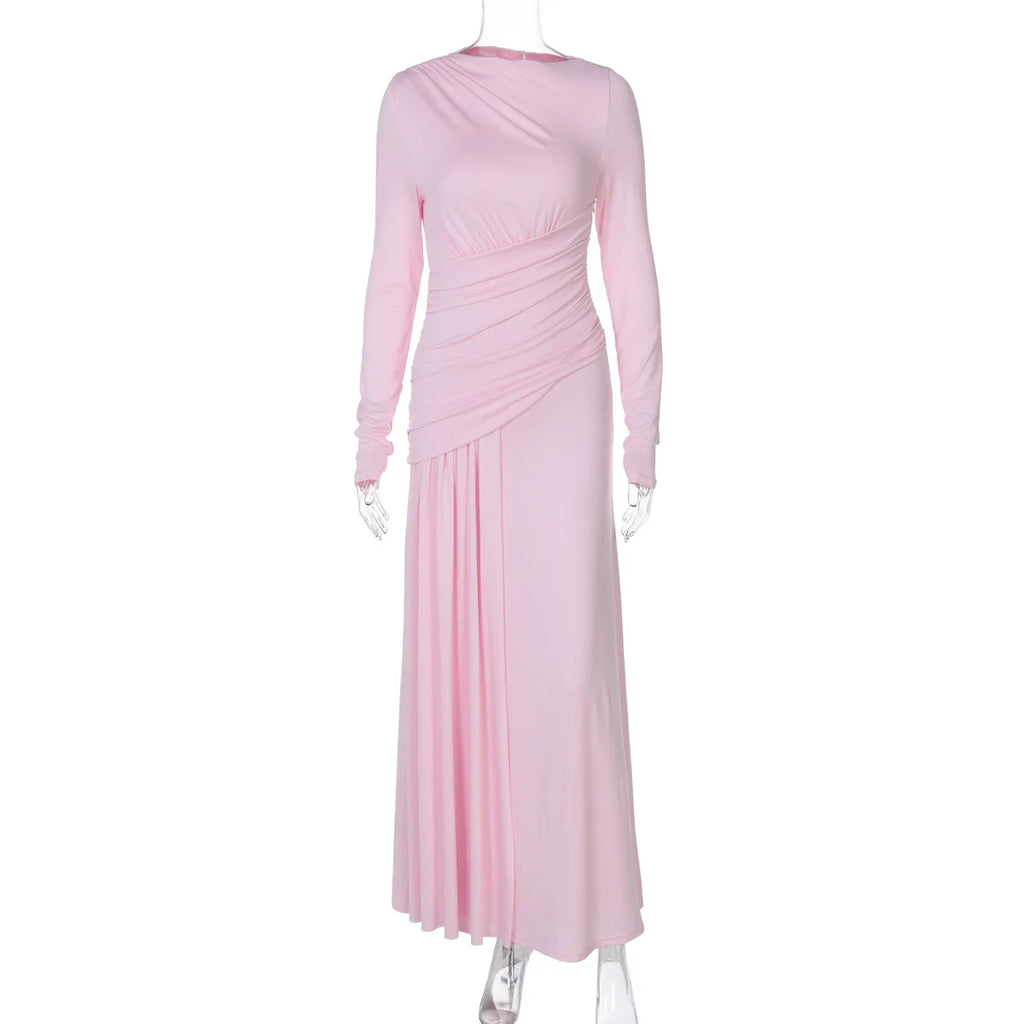 Elegant Women Dresses: Irregular Pleated Maxi Dress | Salman Store