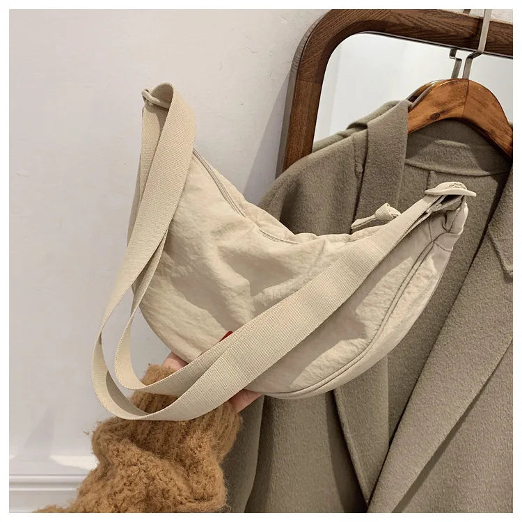 Casual Nylon Hobo Crossbody Bag for Women - Large Capacity Designer Shoulder