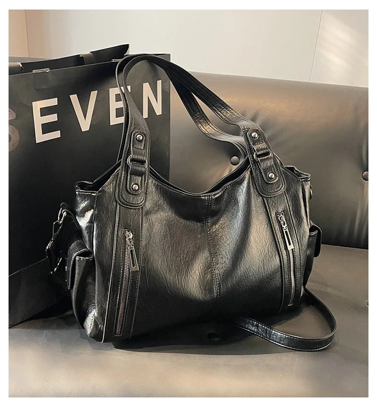 Soft Interior Shoulder Bag 2026 - High Quality Contrasting Color PU Handbag for Wome - JStorehub 