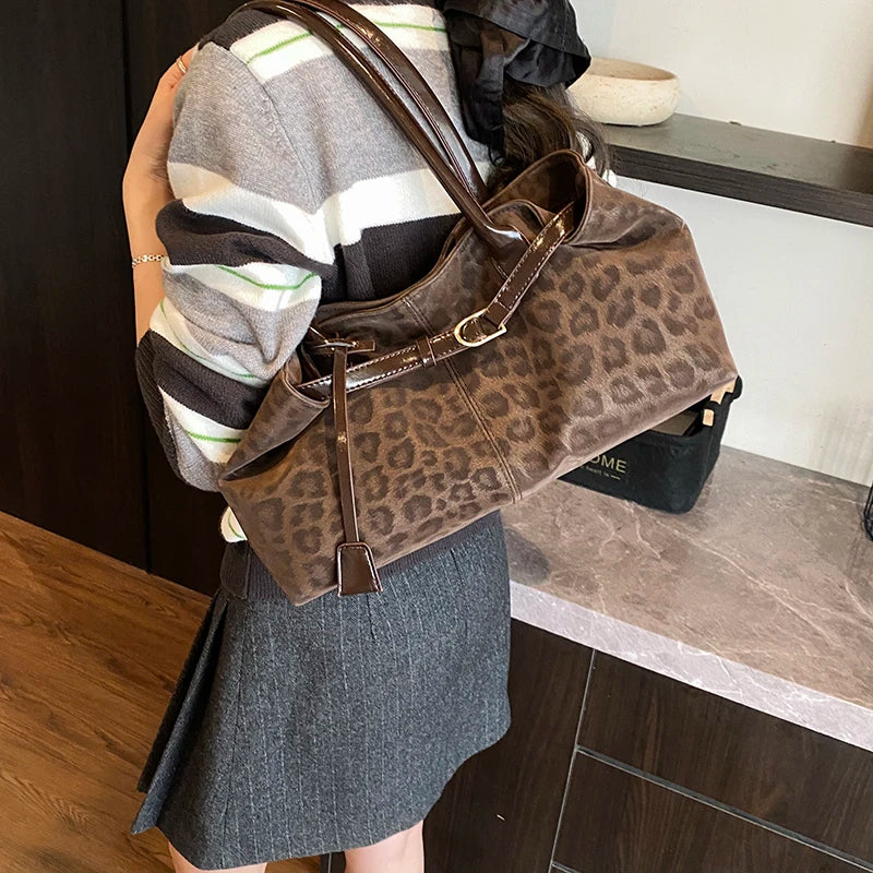 Leopard PU Leather Shoulder Bag for Women - 2026 Luxury Trend Tote Handbag - JStorehub 