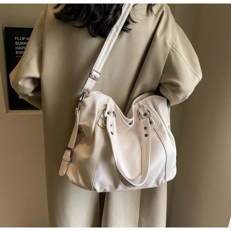 Soft Interior Shoulder Bag 2026 - High Quality Contrasting Color PU Handbag for Wome