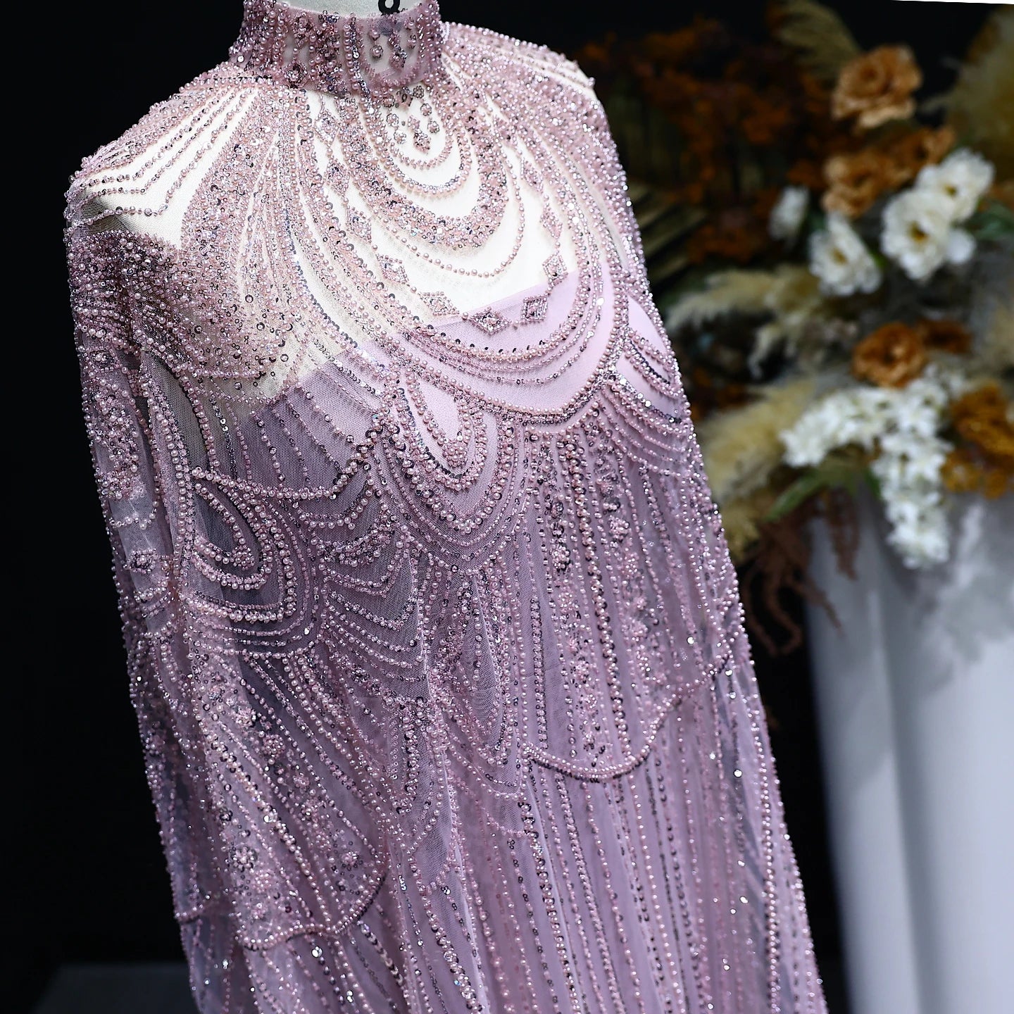 Customized Luxury Nude Caftan Prom Evening Dress - Elegant Party Gown - JStorehub 