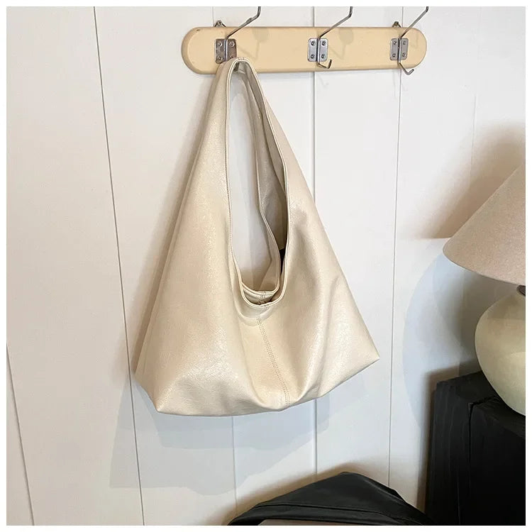 Large Capacity PU Leather Hobo Underarm Bag - 2026 Y2K Trend Shoulder Tote for Women