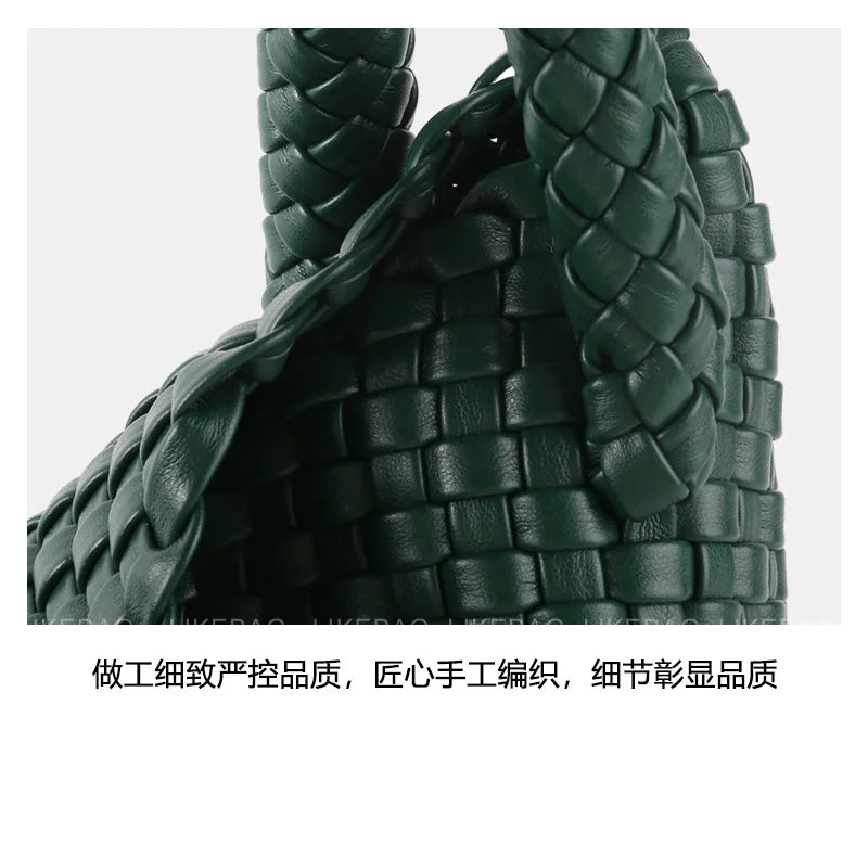 Woven Bag Women PU Leather Single Shoulder Bag - SalmanStore 