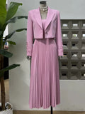 Chic Autumn 2025: Flower Beaded Jacket & Dress Women's Suit Set