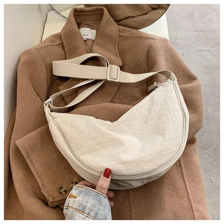 Casual Nylon Hobo Crossbody Bag for Women - Large Capacity Designer Shoulder