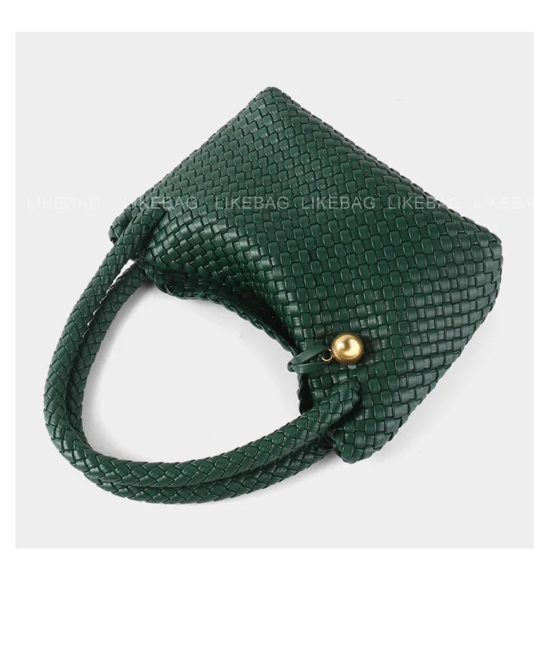 Woven Bag Women PU Leather Single Shoulder Bag - SalmanStore 
