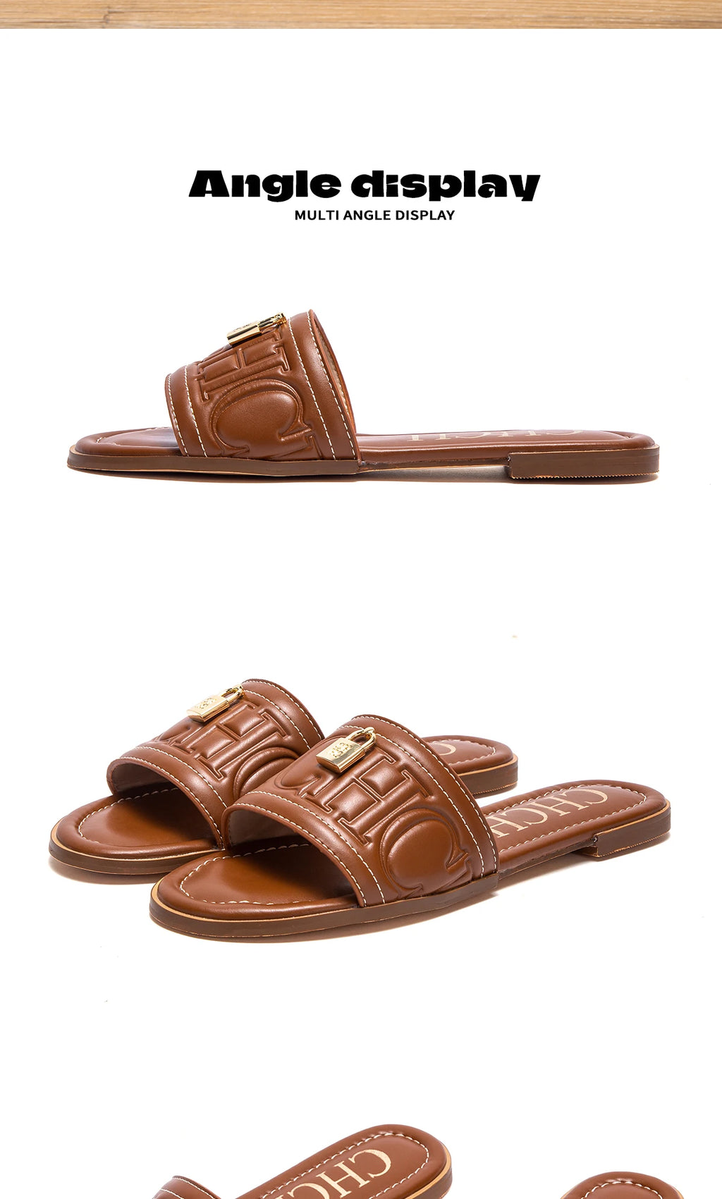 Women's Solid Color Embossed Flat Sandals - Simple Fashion Summer Slippers - JStorehub 