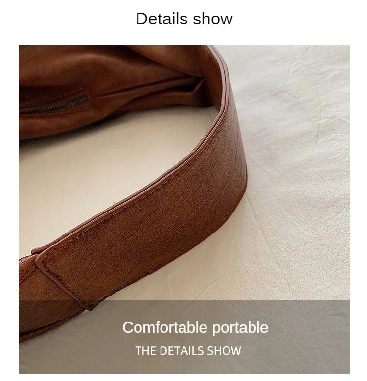Big Black Shoulder Bag for Women - Large Hobo Soft Leather Crossbody Tote Bag - JStorehub 