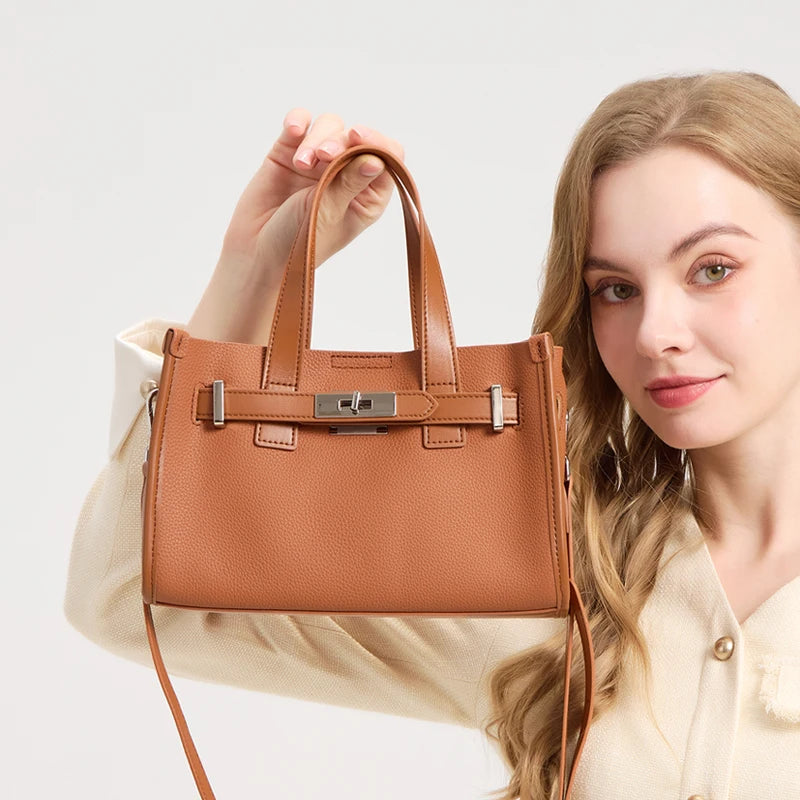 Cowhide Satchel Bag for Women 2026 - Mini Genuine Leather Crossbody Bag - JStorehub 