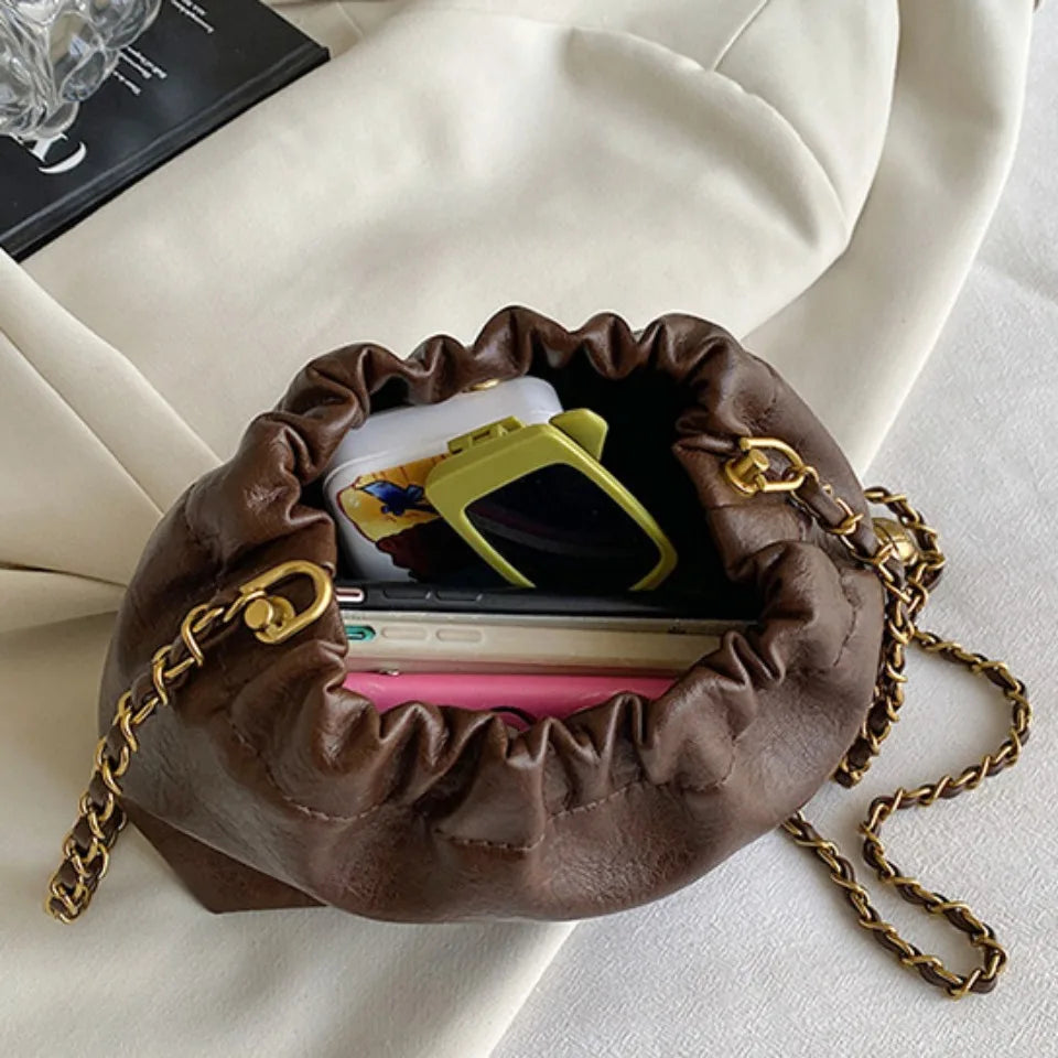 Women's chain shoulder bag PU leather crossbody bag handbag - SalmanStore 