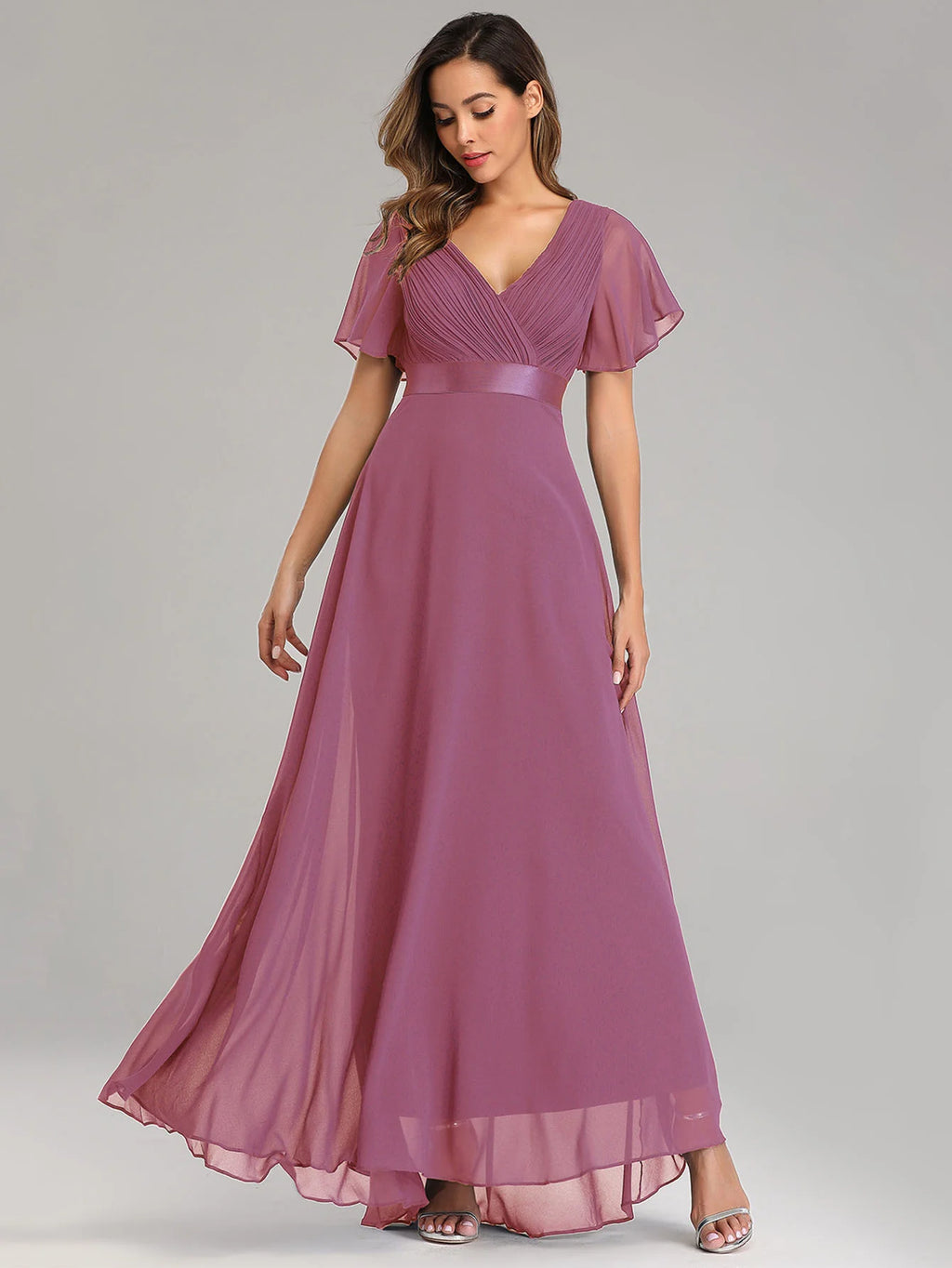 Sexy Pink Chiffon Tulle Maxi Summer Dress - Casual Vintage Long Party Gown - JStorehub 