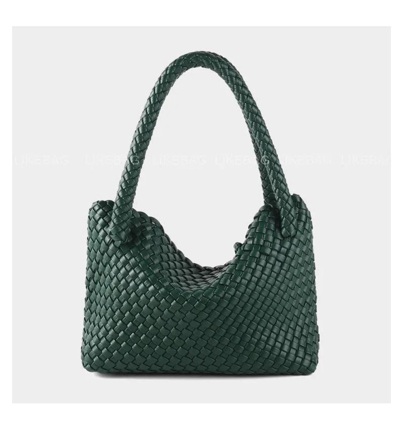 Woven Bag Women PU Leather Single Shoulder Bag - SalmanStore 